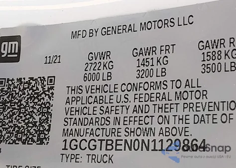 2022 Chevrolet Colorado 4Wd Short Box Wt from USA, damaged, VIN 1GCGTBEN0N1129864